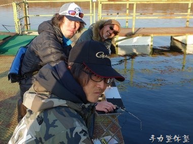 宮沢湖にて日本一の登山家竹内さん、バスプロSHINGOさんと