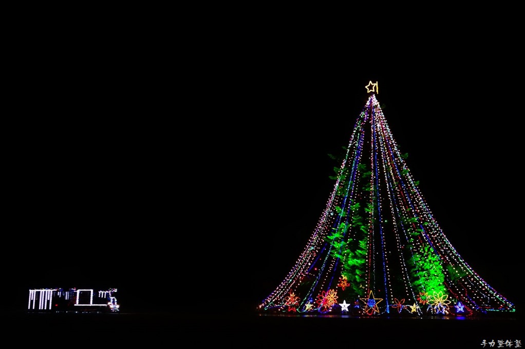 宮ヶ瀬ダムのジャンボクリスマスツリー